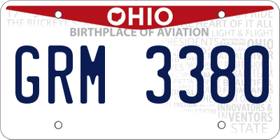 OH license plate GRM3380