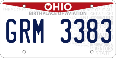 OH license plate GRM3383