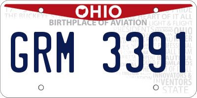 OH license plate GRM3391