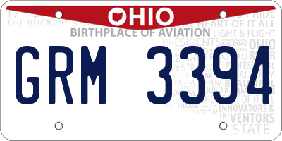 OH license plate GRM3394