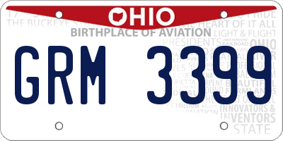 OH license plate GRM3399