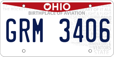 OH license plate GRM3406