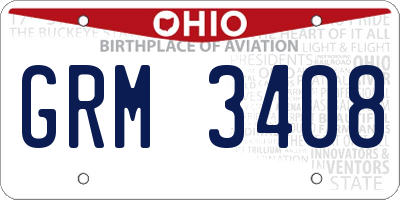 OH license plate GRM3408