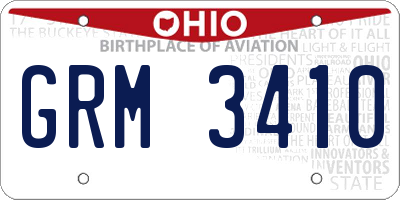 OH license plate GRM3410