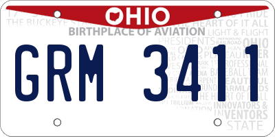 OH license plate GRM3411