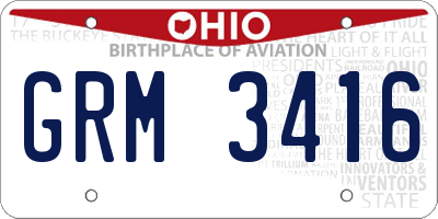 OH license plate GRM3416