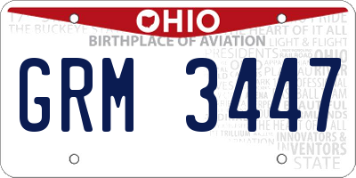 OH license plate GRM3447