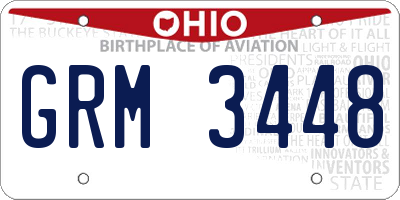 OH license plate GRM3448