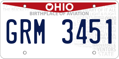 OH license plate GRM3451
