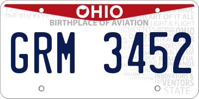 OH license plate GRM3452