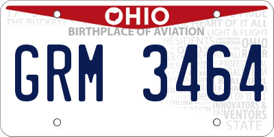 OH license plate GRM3464