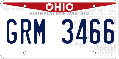 OH license plate GRM3466