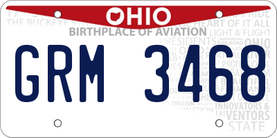 OH license plate GRM3468