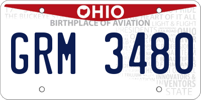 OH license plate GRM3480