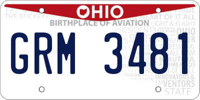 OH license plate GRM3481