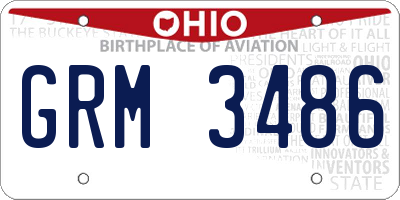 OH license plate GRM3486