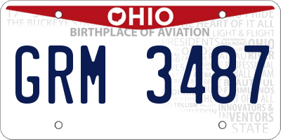 OH license plate GRM3487