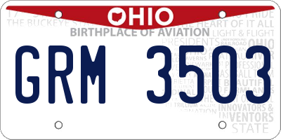 OH license plate GRM3503