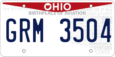 OH license plate GRM3504