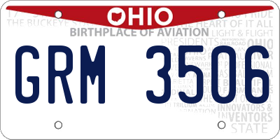 OH license plate GRM3506