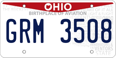 OH license plate GRM3508