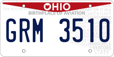 OH license plate GRM3510