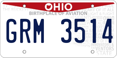 OH license plate GRM3514