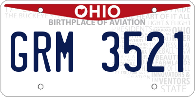 OH license plate GRM3521