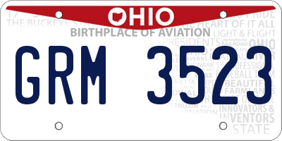 OH license plate GRM3523