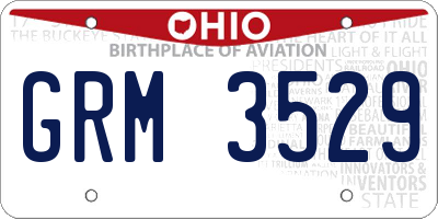 OH license plate GRM3529