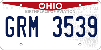 OH license plate GRM3539