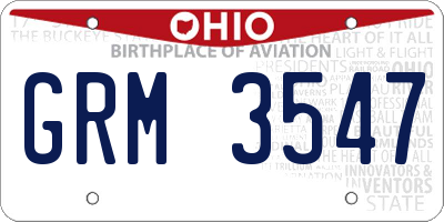 OH license plate GRM3547