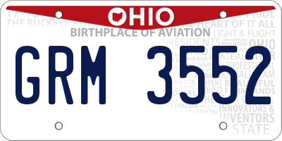 OH license plate GRM3552