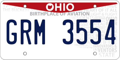 OH license plate GRM3554