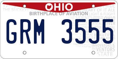 OH license plate GRM3555