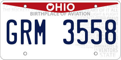 OH license plate GRM3558