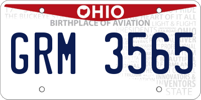 OH license plate GRM3565