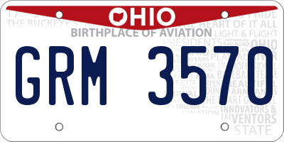 OH license plate GRM3570