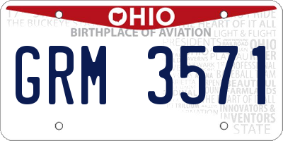 OH license plate GRM3571