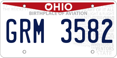 OH license plate GRM3582