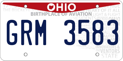 OH license plate GRM3583