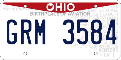OH license plate GRM3584