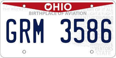 OH license plate GRM3586