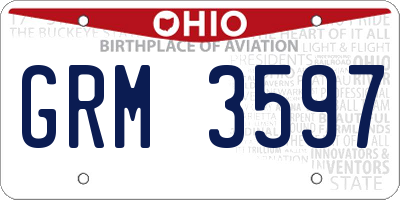OH license plate GRM3597