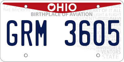 OH license plate GRM3605