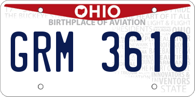 OH license plate GRM3610