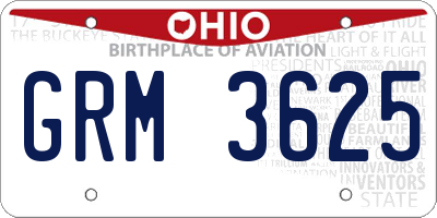 OH license plate GRM3625