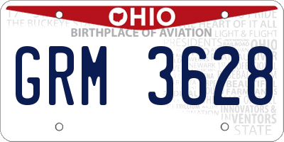 OH license plate GRM3628