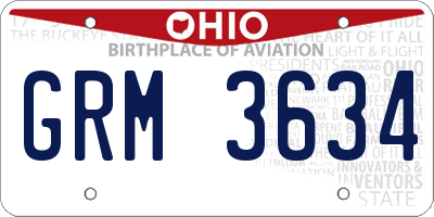 OH license plate GRM3634
