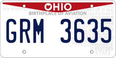 OH license plate GRM3635